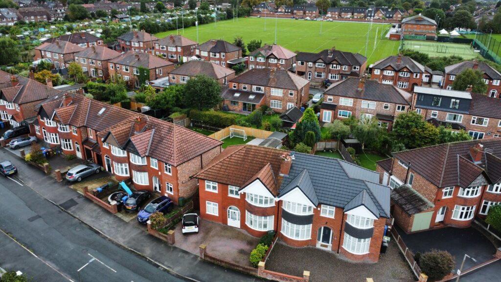 Drone photo 1930's houses